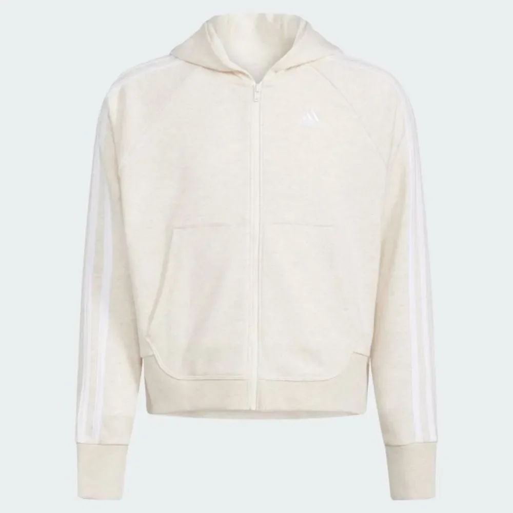 Adidas Kids Cream 3 Stripes Hooded Jacket